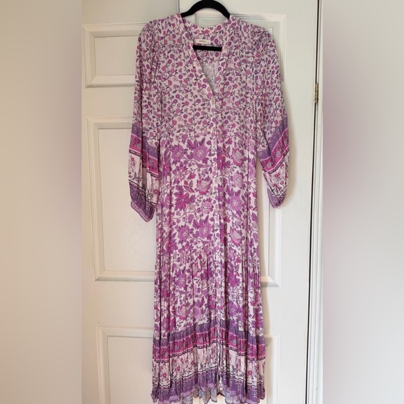 SPELL Mossy Button Through Gown - Lilac - Picture 4 of 5
